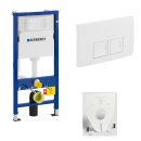 GEBERIT WC-Element Duofix Basic für Wand-WC 112cm 458103001 inkl. Betätigung 2-Mengen DELTA35 weiß