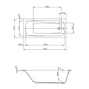 HOESCH Badewanne RIVIERA | Design Badewanne | Acryl | 170x70cm | KOMPLETTPAKET mit Styroportr&auml;ger und Ablaufgarnitur