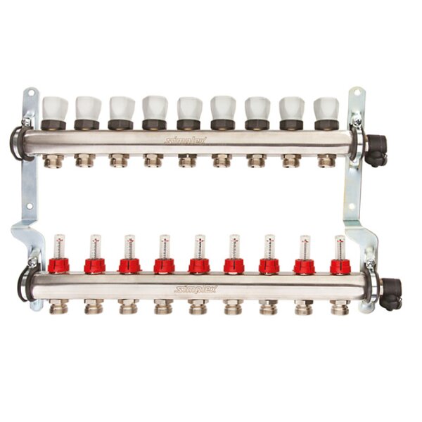 SIMPLEX Heizkreisverteiler, m.Durchflussmengenanzeige,...