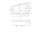 VITRA Badewanne M100 Acryl-Trapezwanne links 1700x1200x800 ohne Ablaufgarnitur / inkl. M100 Styropor-Wannenträger
