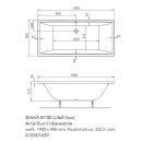 VITRA Badewanne M100 DUO Acryl Einbauwanne mit Mittelablauf 190x90cm