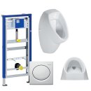 GEBERIT Duofix Vorwandelement Basic 130cm + Urinal EURO LIFE + Betätigungsplatte HYBASIC pneumatisch