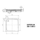 KALDEWEI Duschwanne SUPERPLAN 90x90cm 390-2 inkl. Tr&auml;ger - extraflach 2,5cm