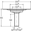 VIEGA Advantix Balkon-/Terrassenablauf DN 50, ohne Siphon, Ablauf senkrecht, Aufsatz 10x10cm