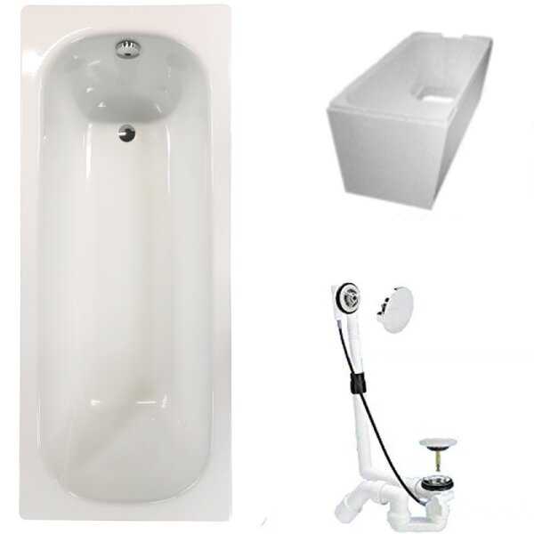 Badewanne Stahl 180 x 80cm Komplettset inkl. Styropor...