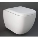 GEBERIT Duofix Vorwandelement Basic + Wand Tiefspül WC MODERN CITY SPÜLRANDLOS + WC-Sitz + Betätigungsplatte DELTA51
