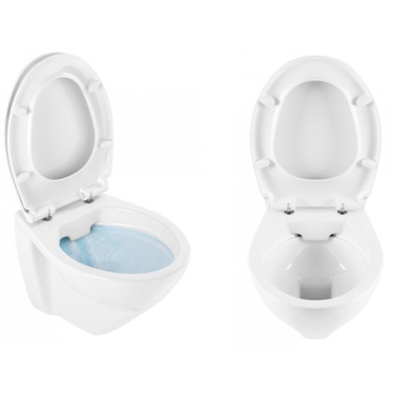 BADOSAN Wand-WC spülrandlos Tiefspüler inkl. WC-Sitz SoftClose Absenk,  139,90 €