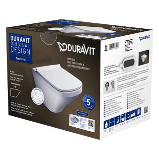 DURAVIT DuraStyle Wand-WC Set spülrandlos WonderGliss 45510900A11 inkl. WC-Sitz SoftClose