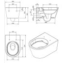 GEBERIT Duofix Vorwandelement Basic + Wand Tiefspül WC URBAN SPÜLRANDLOS + WC-Sitz + Betätigungsplatte DELTA50