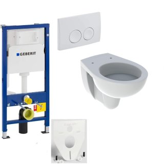 GEBERIT Duofix Vorwandelement Basic + Wand-WC PARIS  + WC-Sitz + Betätigungsplatte DELTA21