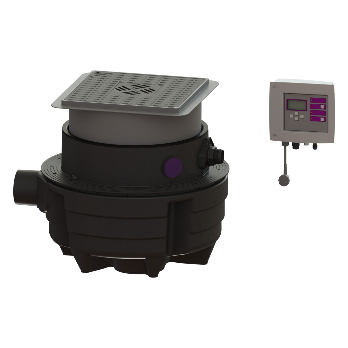 KESSEL Hebeanlage Aqualift M Compact Mono SPZ 1000 resistent, Bodenplatte schwarz 28701SC