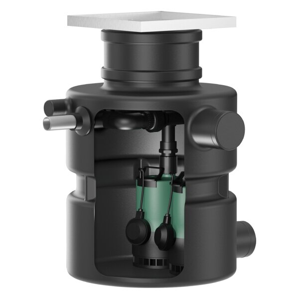 WILO Unterflur-Hebeanlage BOX-32/11HD DS U,230V,0.55kW,EC-L, 2546509