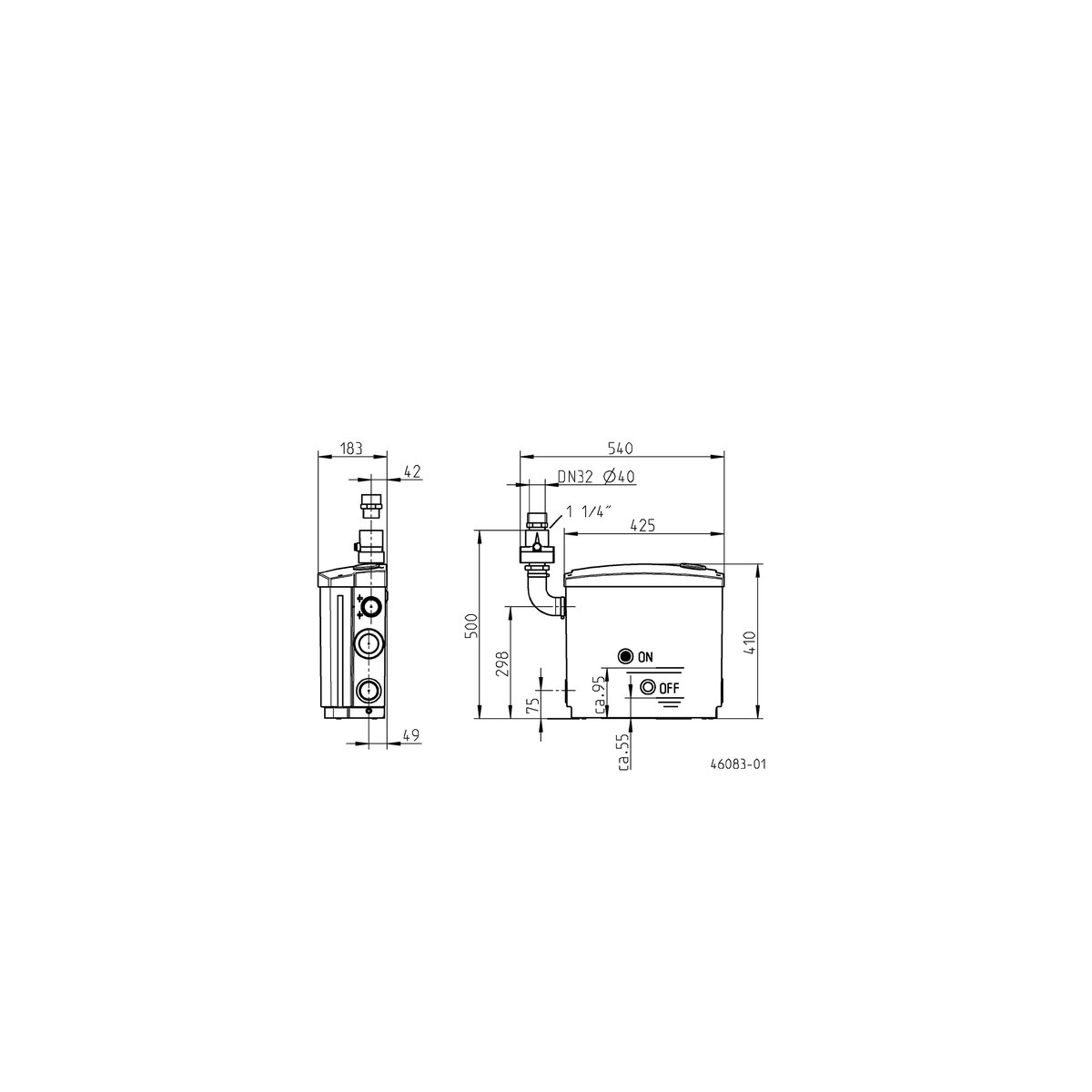 Hebefix JUNG PUMPEN Hebefix Pro Schmutzwasserhebeanlage, JP50050, 658,90
