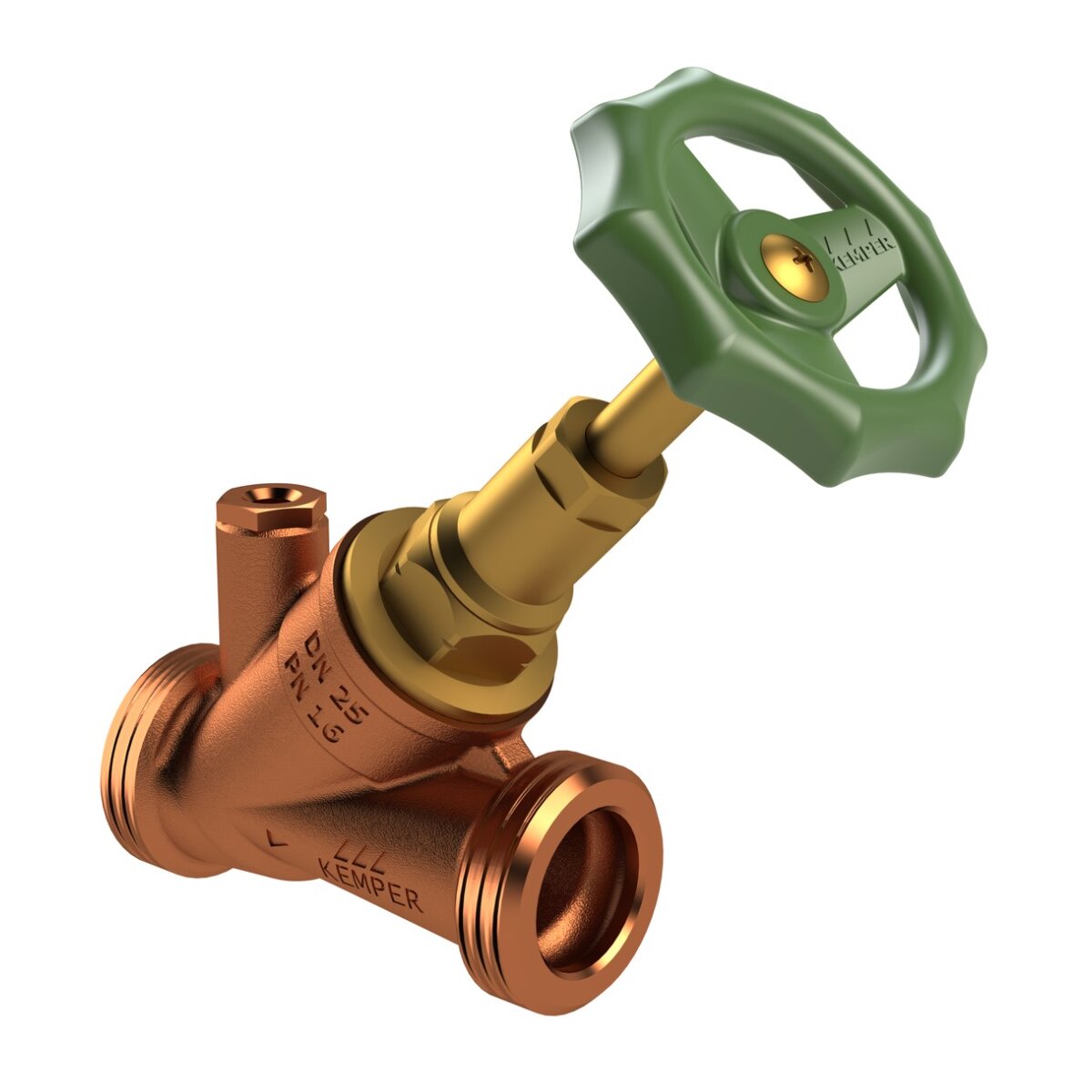 KEMPER Freistromventil -Standard 1742G DN50 mit Entleerstopfen AG RG/OT-ms, 1742G05000