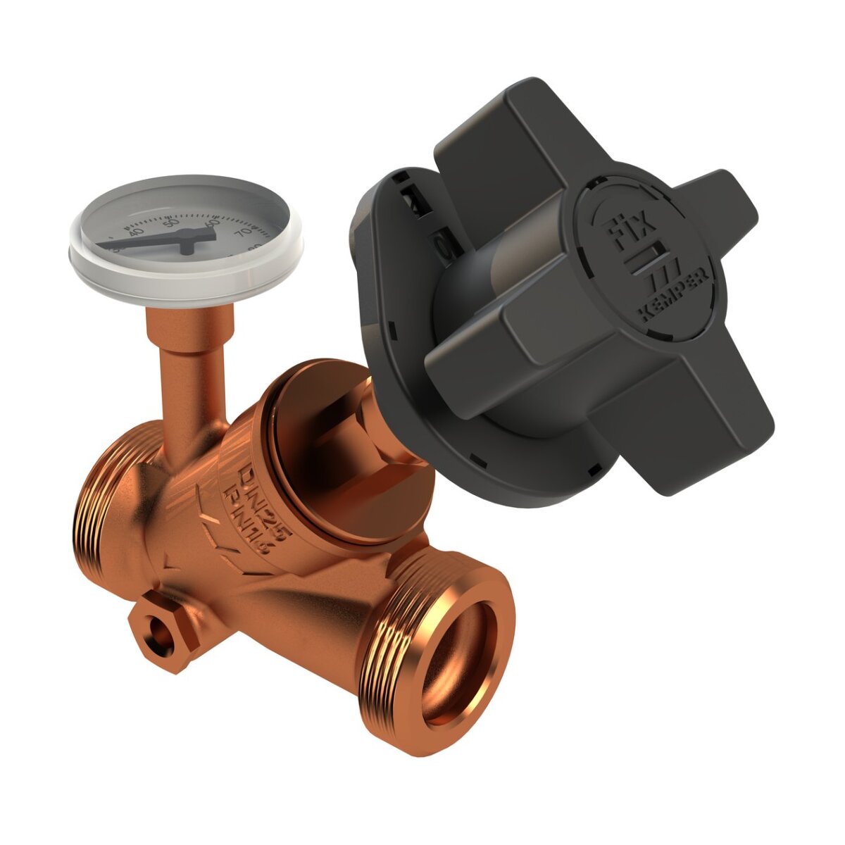 KEMPER Strangregulierventil Multi-Fix-Plus 1506G DN15 mit Thermit und Entleerstopfen (3/4"AG) 1506G, 1506G01500