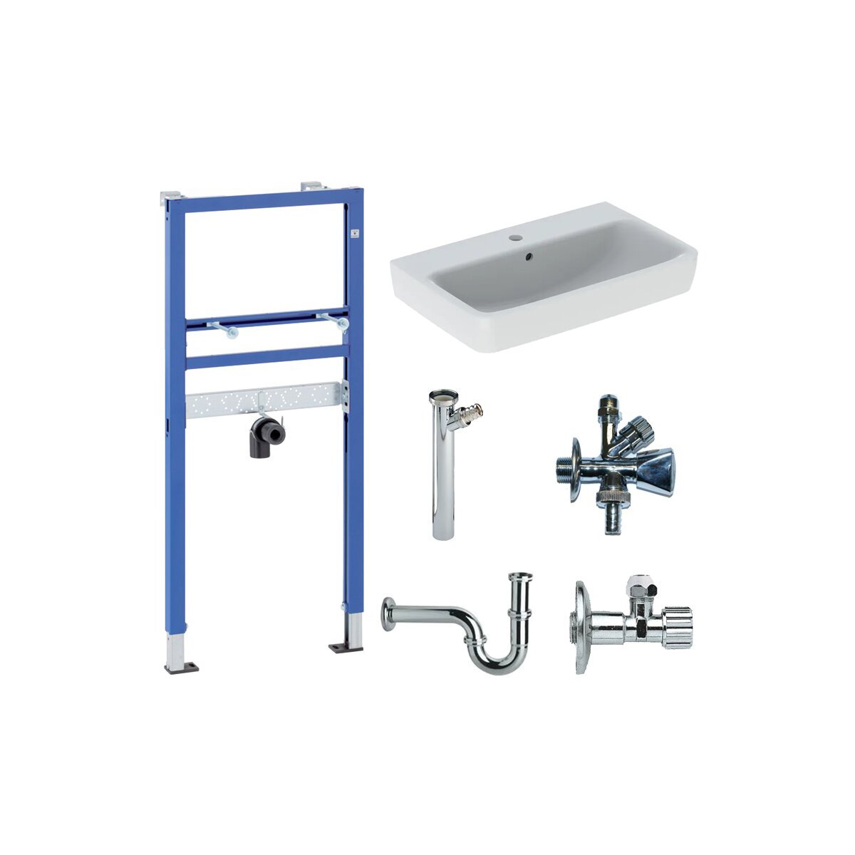 GEBERIT Duofix Vorwandelement Basic + GEBERIT Renova Compact Handwaschbecken weiß Komplettset