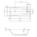 HOESCH Badewanne RIVIERA Acryl 170x75cm Komplettpaket mit...