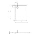 HOESCH Duschwanne Acryl superflach 90 x 90 x 2,5 cm, Komplettset mit Tr&auml;ger/Ablauf