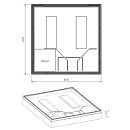 HOESCH Duschwanne Acryl superflach 90 x 90 x 2,5 cm, Komplettset mit Tr&auml;ger/Ablauf