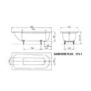 KALDEWEI Badewanne Saniform Plus KOMPLETTSET 180x80cm inkl. Tr&auml;ger u. Ablaufgarnitur