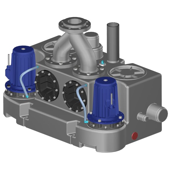SFA Hebeanlage SANICUBIC 2 VX KB 1.5 T mit 2 Freistromradpumpen, 1,8 kW, 400 V