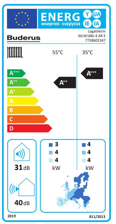 BUDERUS Luft-Wasser-Wärmepumpe Logaplus M WLW186i-12 E, WLW-4 MB AR 7 ...